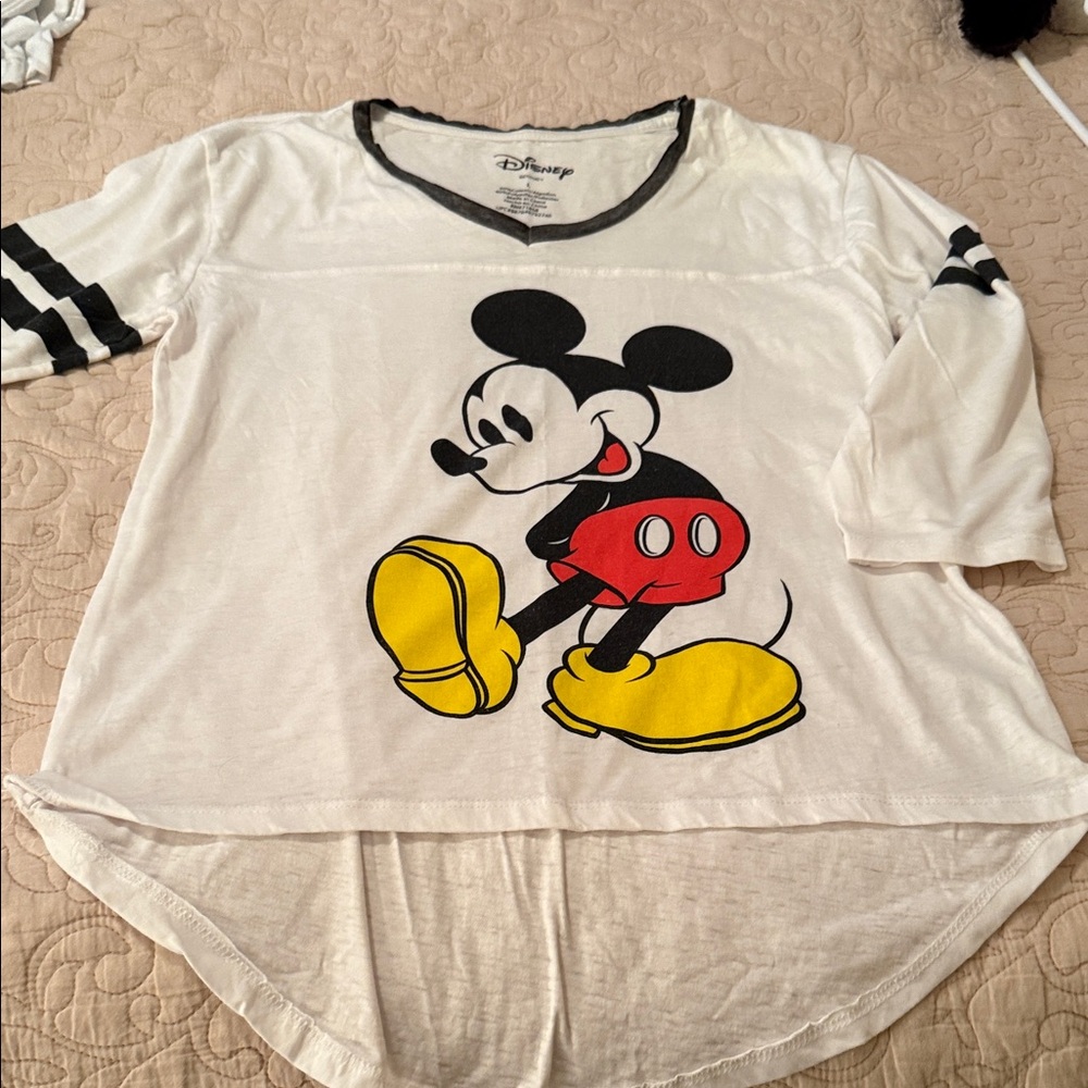 Disney Mickey Mouse ladies Shirt - White and Yellow